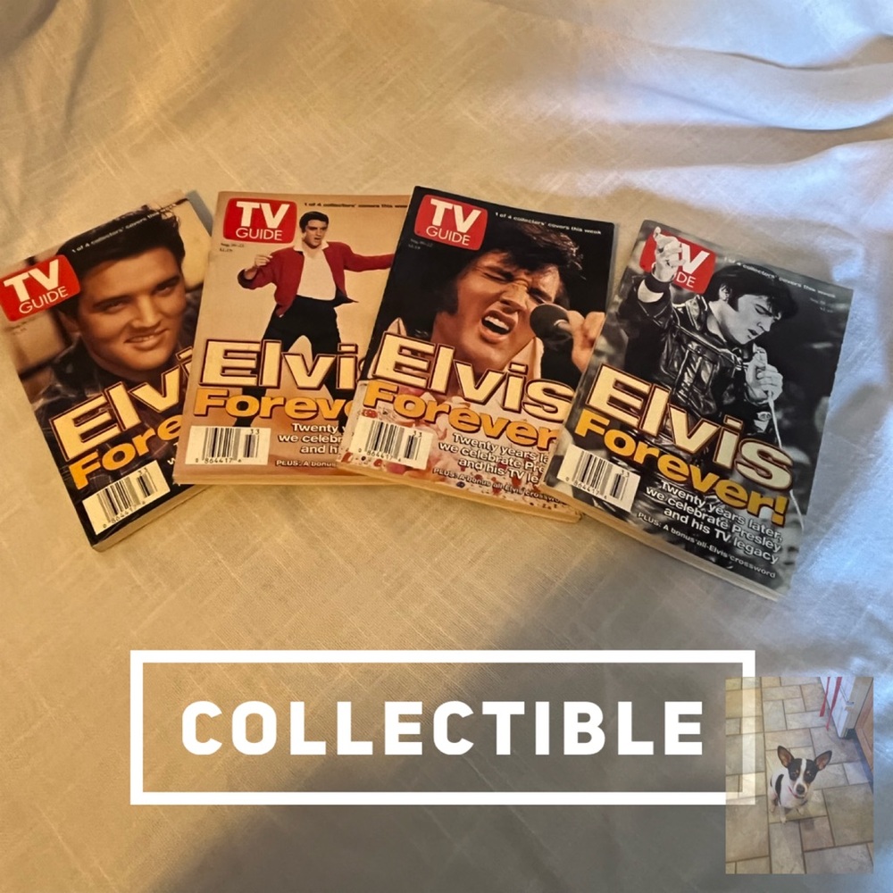 Lot of 4 Collectible Different 1997 TV Guide Covers of Elvis Presley